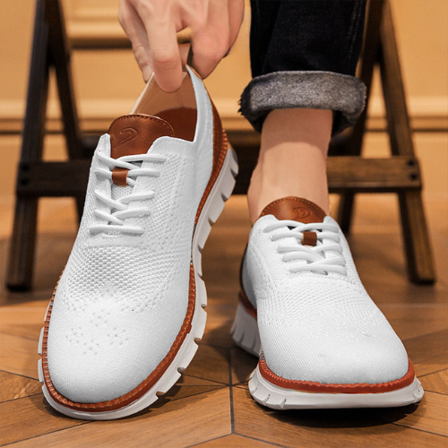 St. James - Flexknite Andningsbara och Bekväma Sneakers - Vit